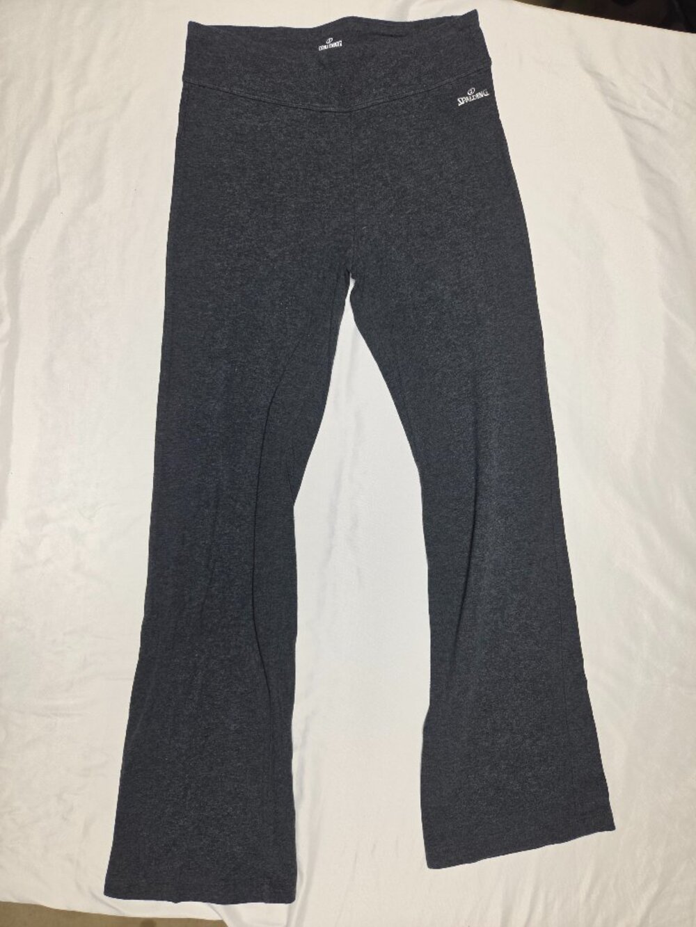 Spalding Charcoal Gray Heathered Yoga Flare Pants Size Medium